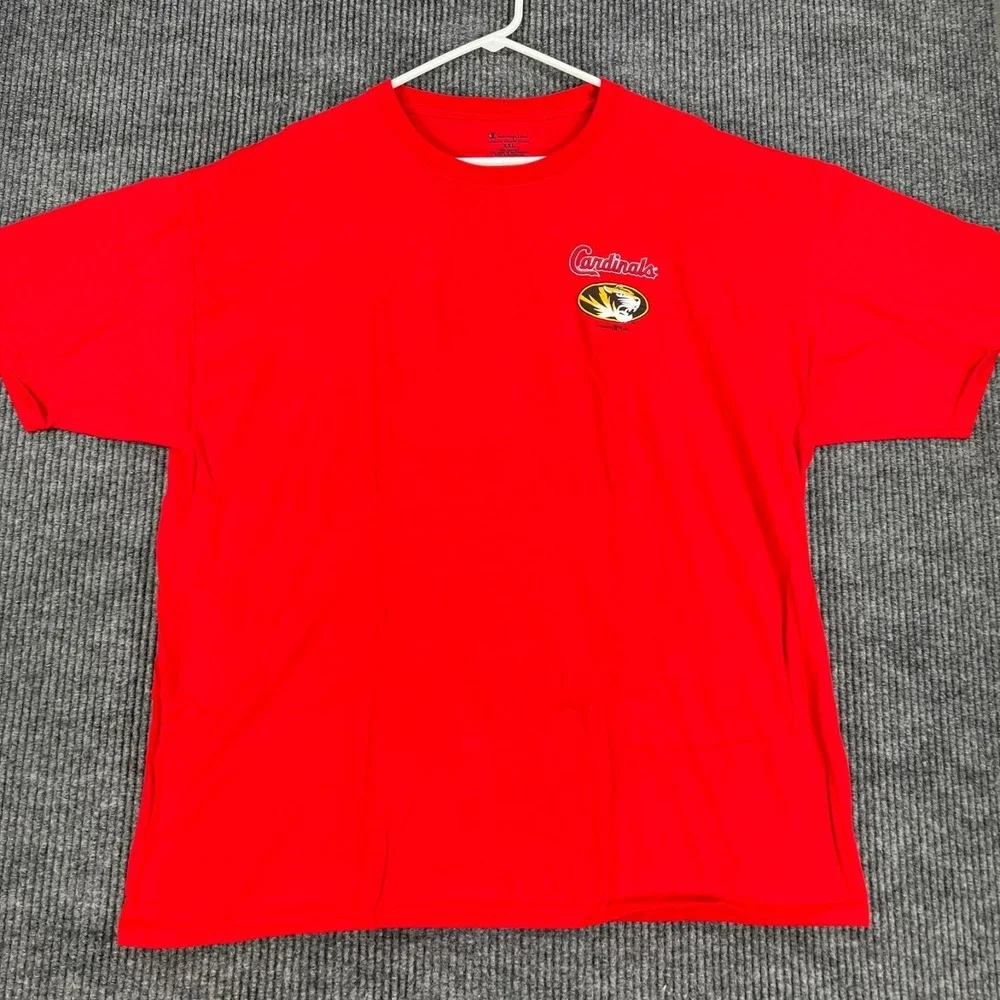 St. Louis Cardinals Missouri Tigers Shirt Mens 2XL XXL Red Short Sleeve MLB NCAA - Picture 3 of 11